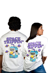 Zero Gravity Sips - Cosmic Milk Oversized Tee White Edition