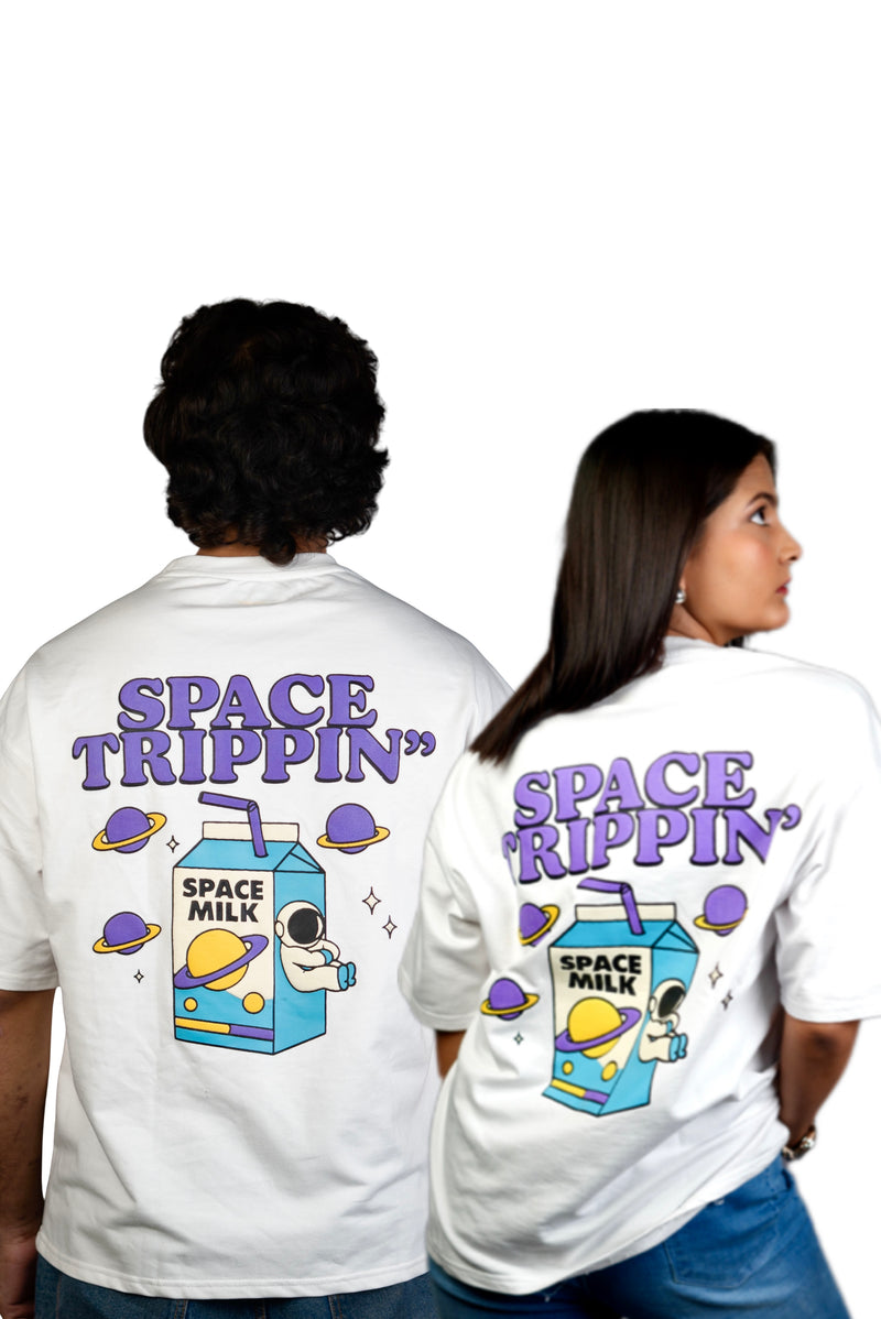 Zero Gravity Sips - Cosmic Milk Oversized Tee White Edition