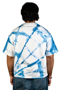 Cotton Sky - Sky Blue and White Oversized Tie-Dye Tee