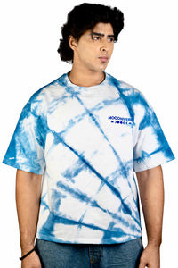 Cotton Sky - Sky Blue and White Oversized Tie-Dye Tee