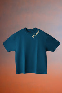 Kaleshi Queen Desi Oversized Graphic Tee in Teal Blue