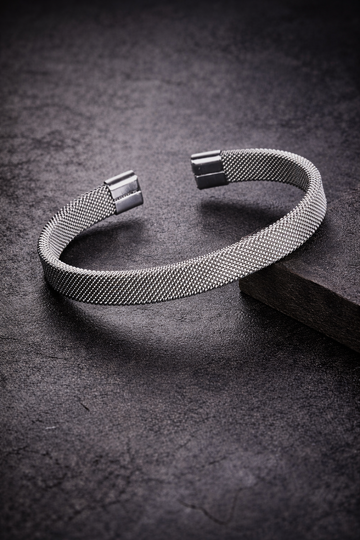 Silver Mesh Cuff STEEL VEIN