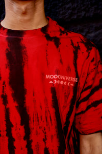 Burnt Aura Red and Black Oversized Tie-Dye Tee
