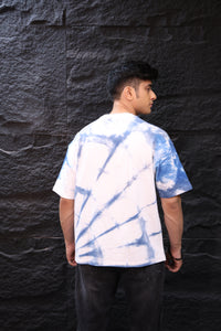 Cotton Sky - Sky Blue and White Oversized Tie-Dye Tee