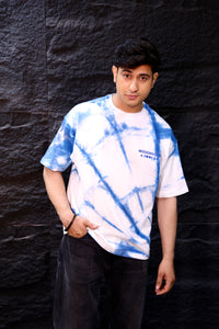 Cotton Sky - Sky Blue and White Oversized Tie-Dye Tee
