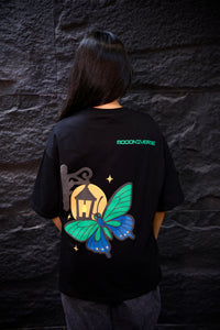 Blackout Midnight Flutter“ Black Oversized Tee