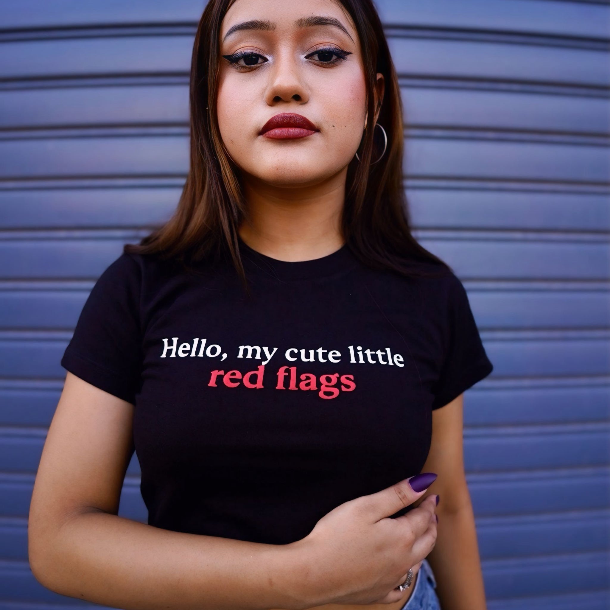 Hello, My Cute Little Red Flags – MOOONIVERSE Baby Tee