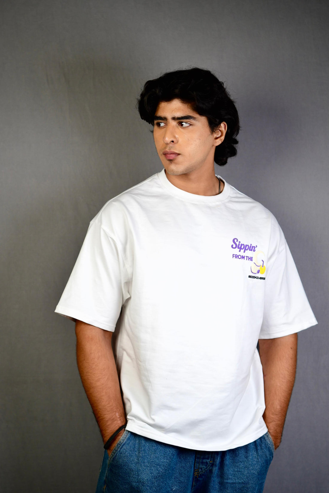Zero Gravity Sips - Cosmic Milk Oversized Tee White Edition