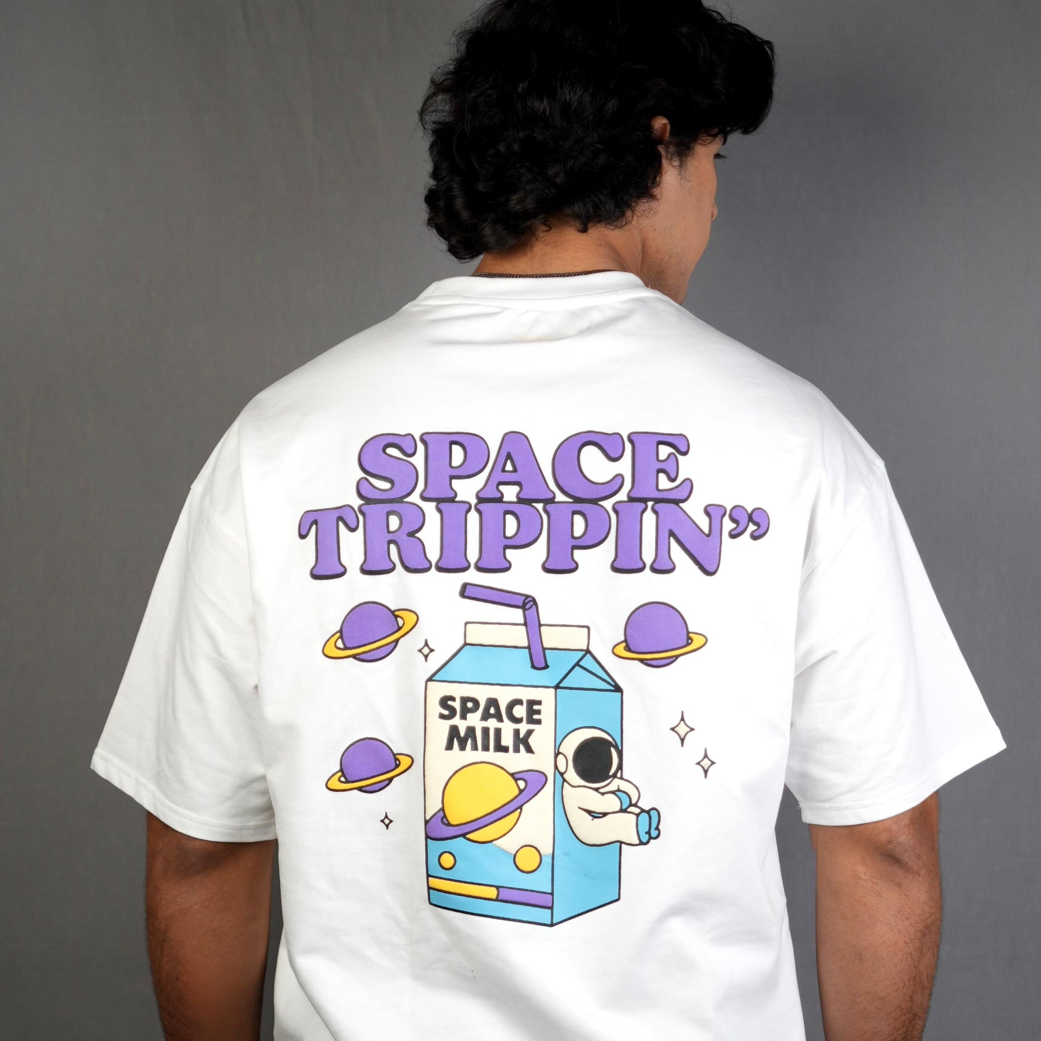 Zero Gravity Sips - Cosmic Milk Oversized Tee White Edition