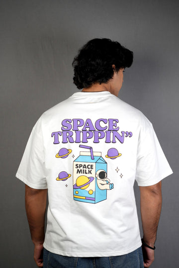 Zero Gravity Sips - Cosmic Milk Oversized Tee White Edition
