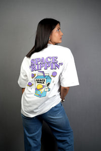 Zero Gravity Sips - Cosmic Milk Oversized Tee White Edition