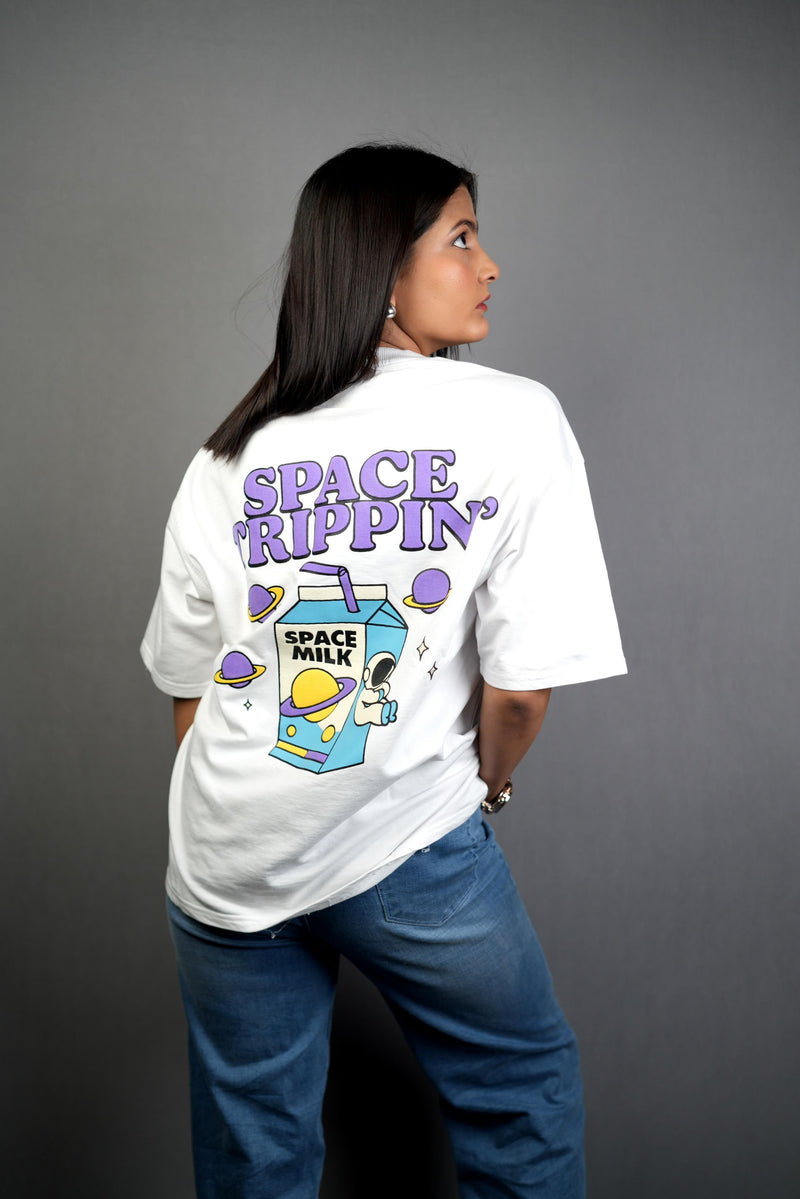 Zero Gravity Sips - Cosmic Milk Oversized Tee White Edition